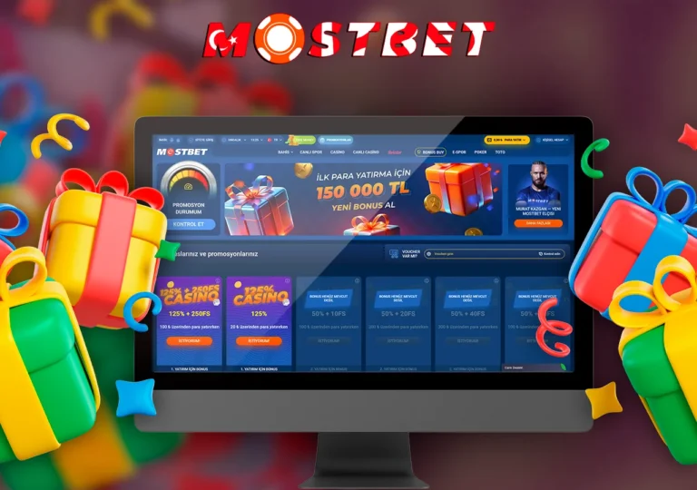 Mostbet %125 hoş geldin bonusu ve promosyonlar ekranı